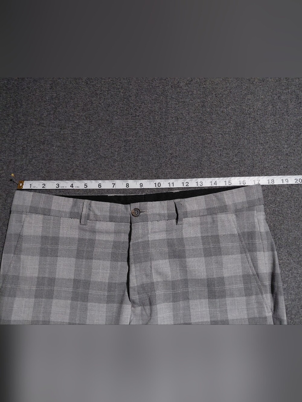 Jack & Jones Mens Gray Plaid Slim Dress Pants Sz 34/31 - Picture 6 of 7